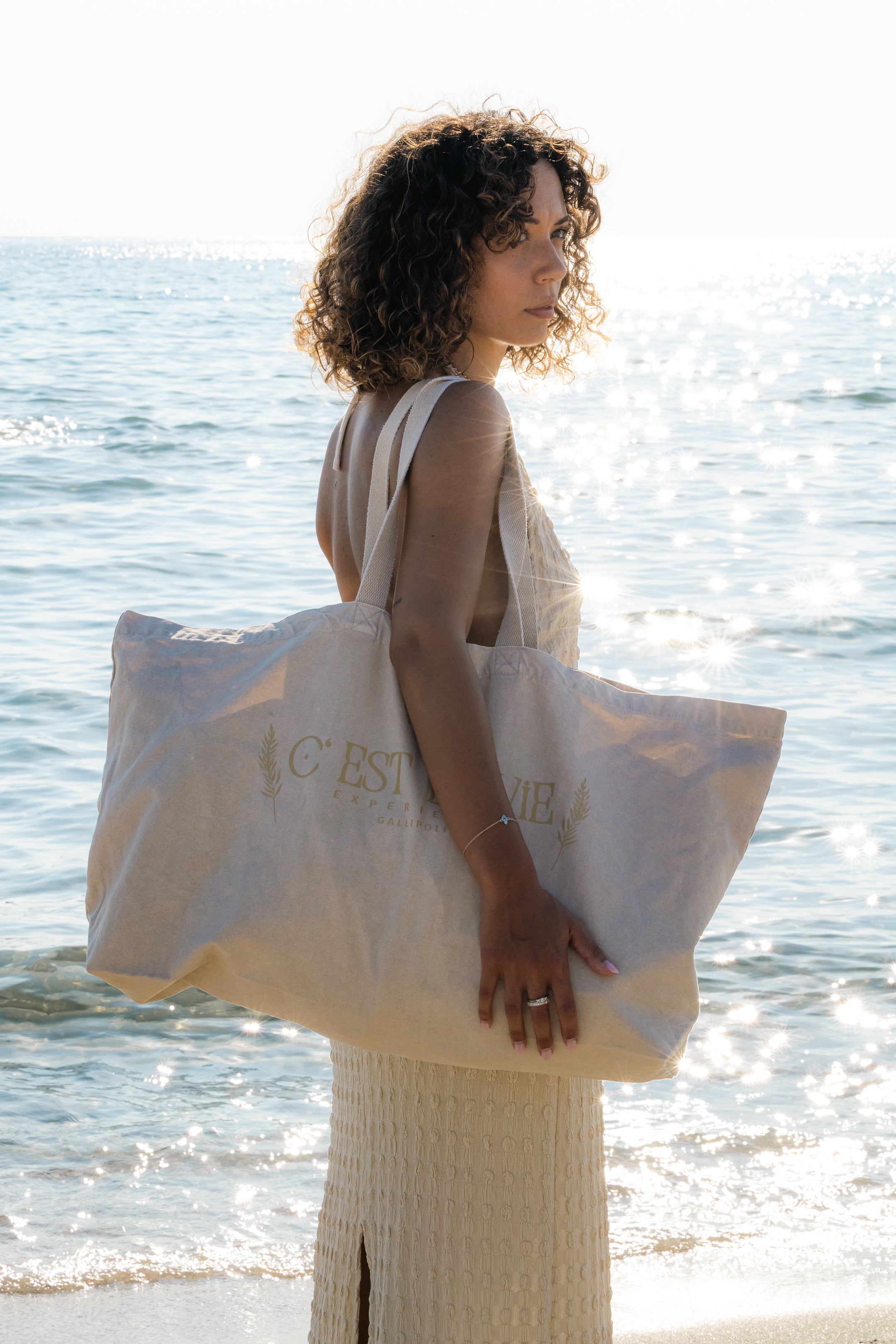 Tote Bag Ivory Sand - Large