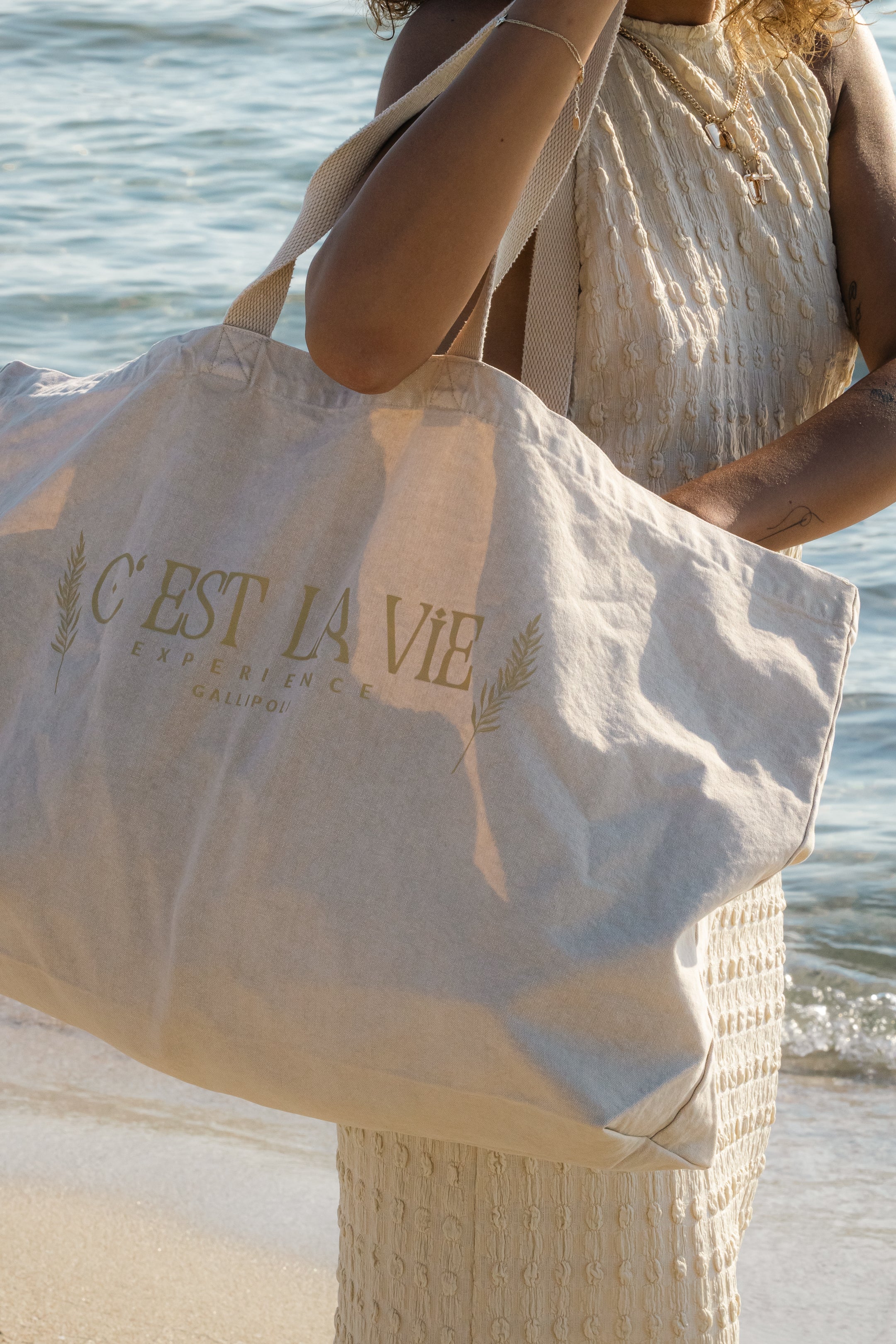 Tote Bag Ivory Sand - Large