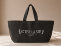 Tote Bag Black Denim - Large