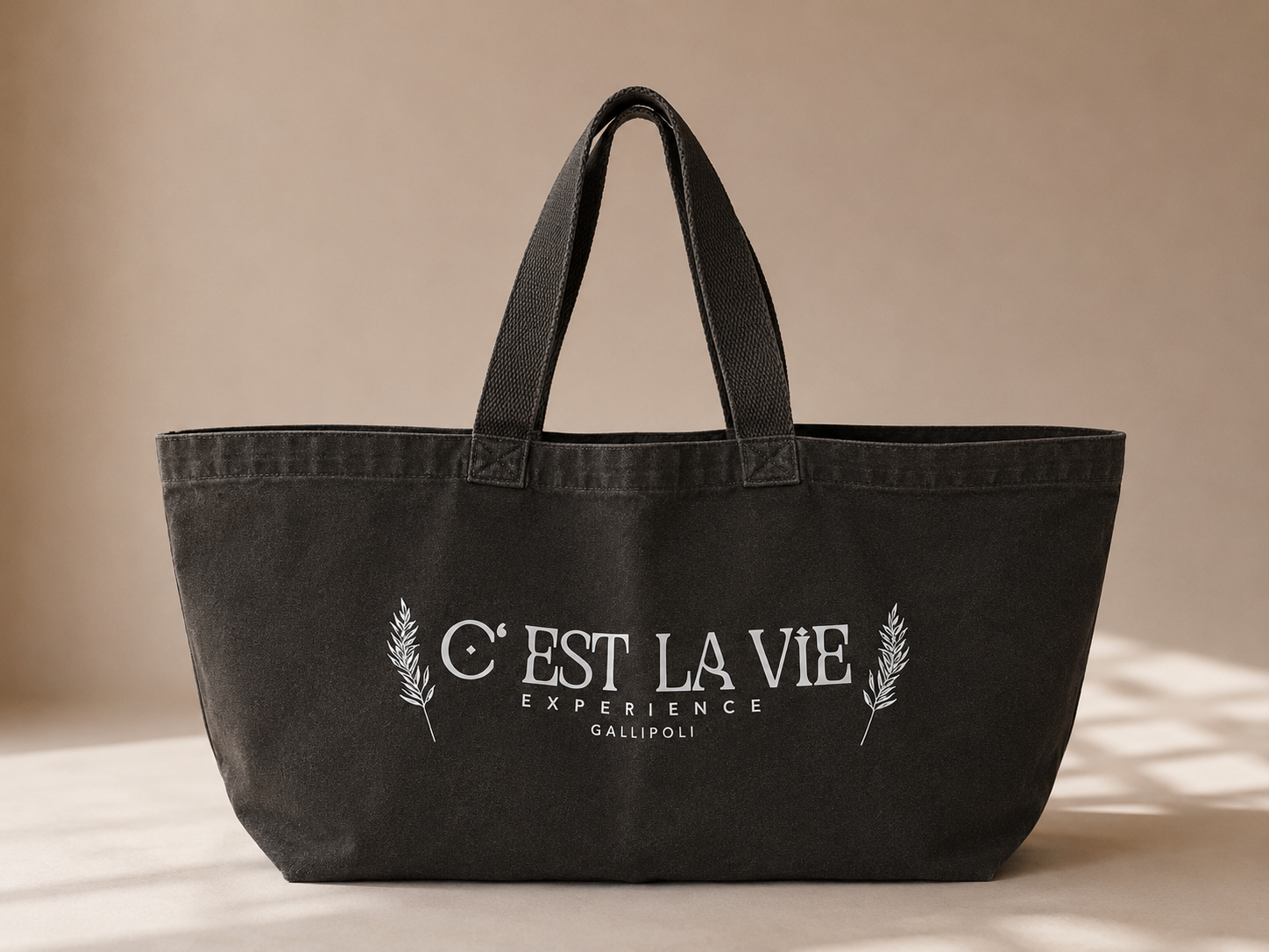 Tote Bag Black Denim - Large